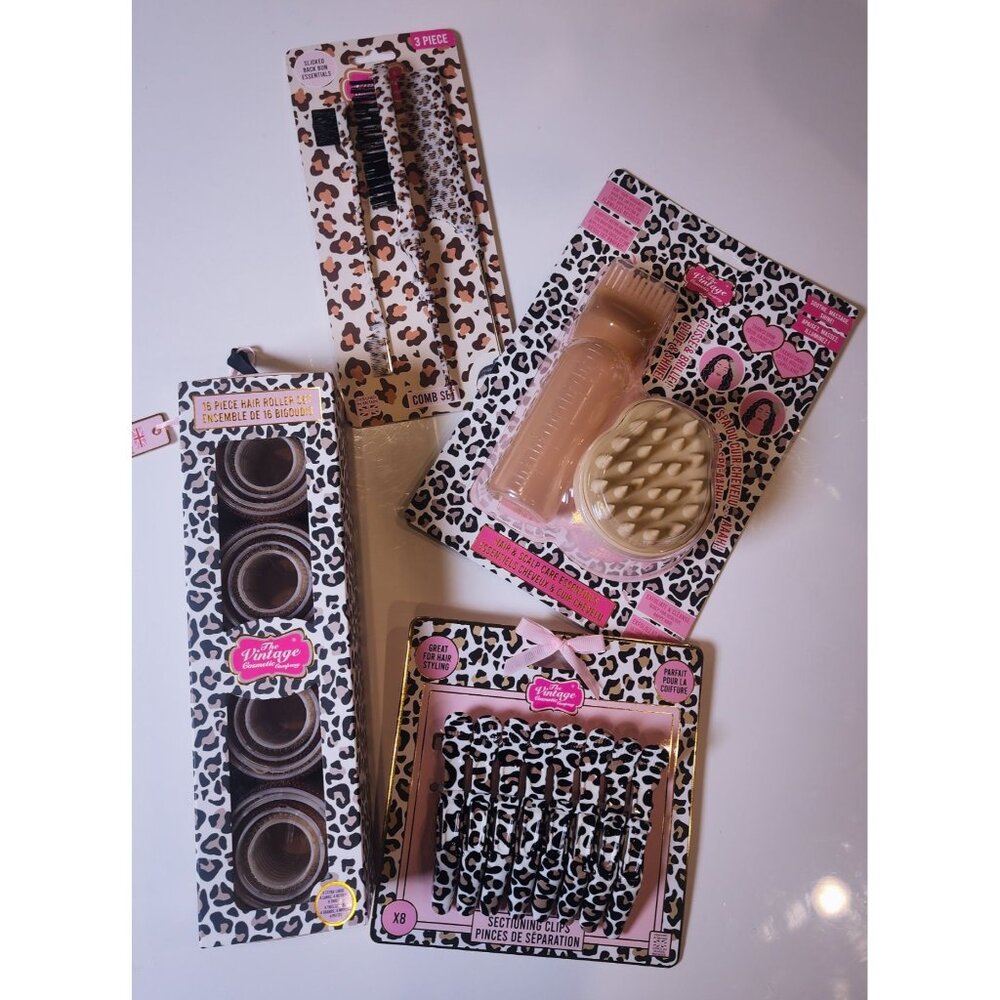 Leopard Print Hair Styling & Scalp Care Bundle The Vintage Cosmetic Company